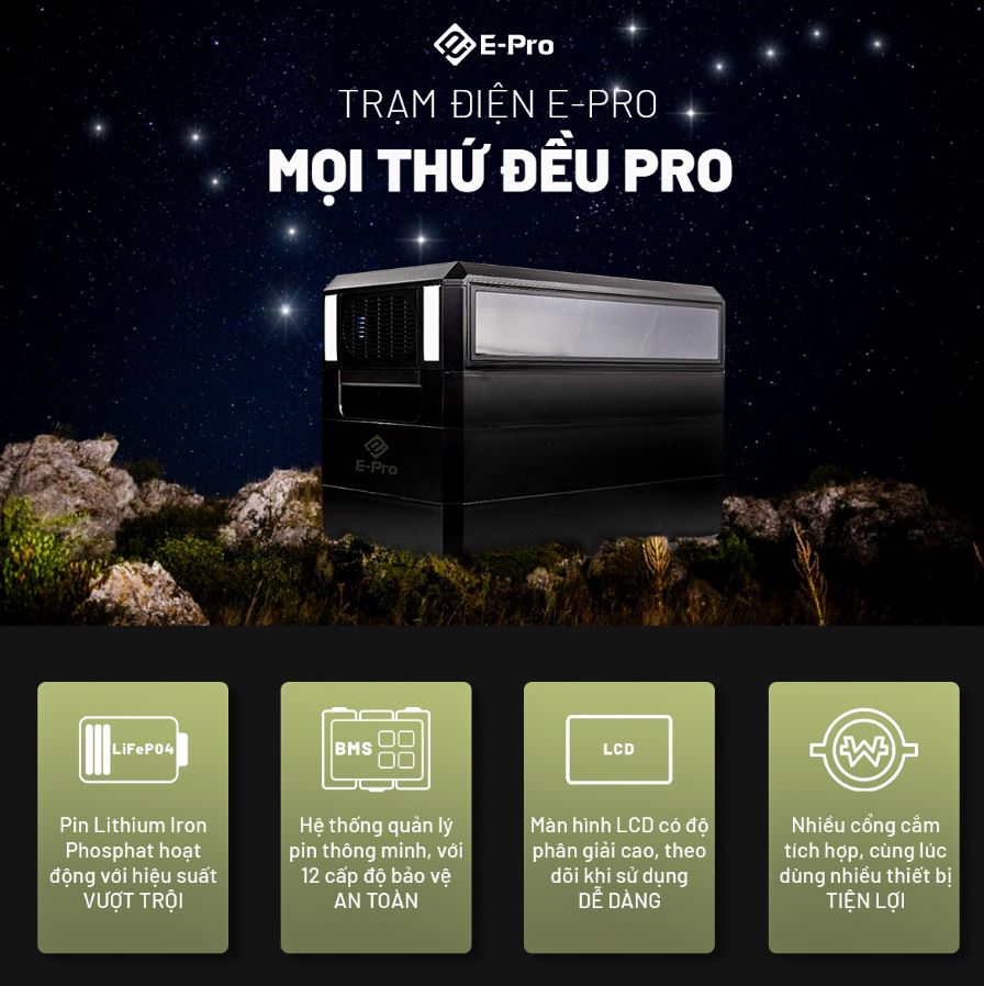 TRẠM ĐIỆN E-PRO, MỌI THỨ ĐỀU PRO